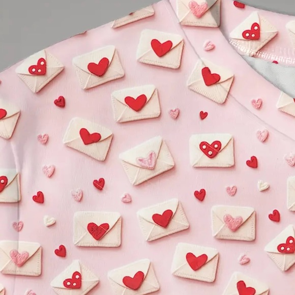 Retro 3D Valentines Day Card Sweatshirt - Picture 2 of 4